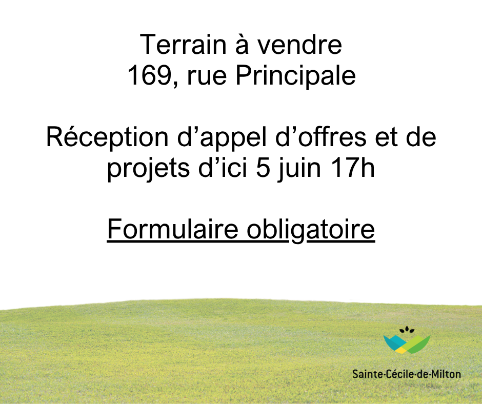 Appel d'offres et de projets pour un terrain résidentiel