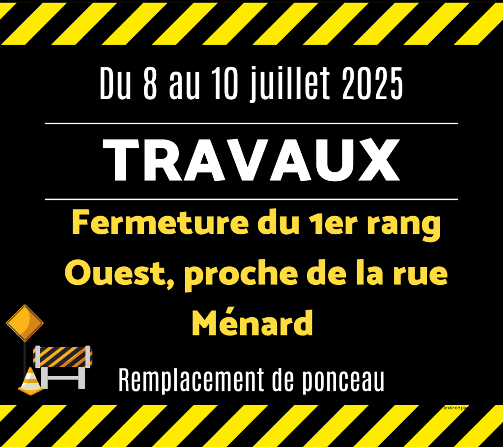 TRAVAUX 1er Rang Ouest