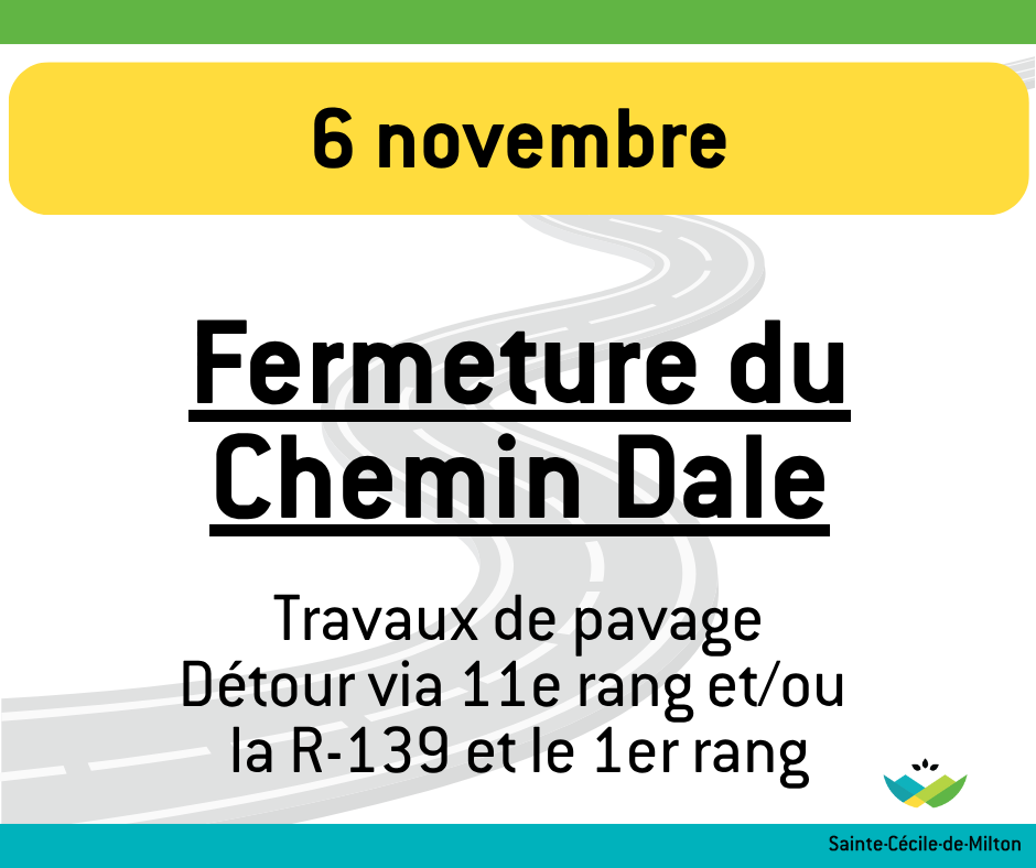 Fermeture du chemin Dale